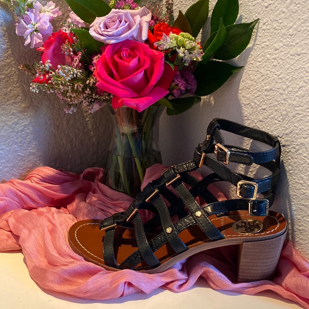 Tory Burch Black Gladiator Sandals